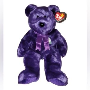 Ty Beanie Buddy Large 14" Princess Diana Bear Plush 1998 White Rose MWMT